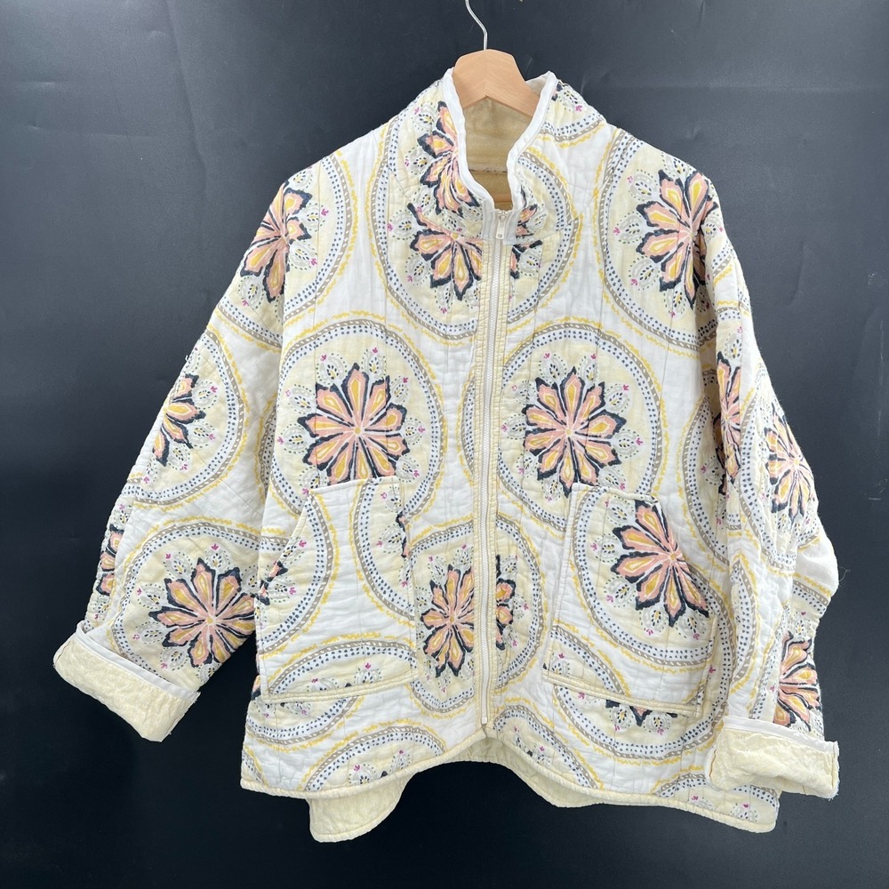 Reworked handmade quilt jacket blanket upcycled cottagecore boho festival fun OS